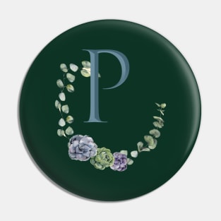 Monogram Botanical Flower P Pin