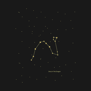 Draco Constellation. Gold T-Shirt