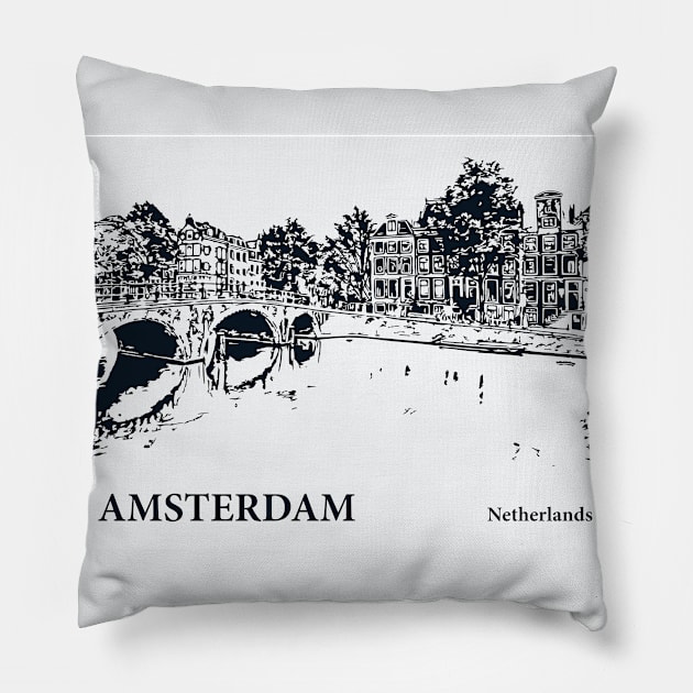 Amsterdam - Netherlands Pillow by Lakeric