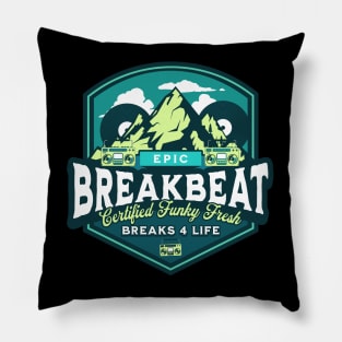 BREAKBEAT - Epic Funky Fresh mountain (Blue/Lime) Pillow