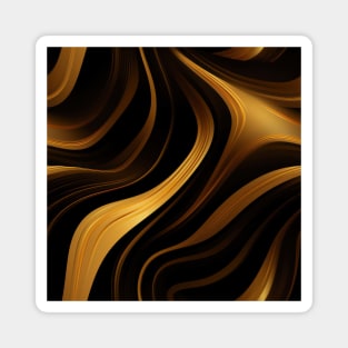 Golden Harmony: Abstract Stripes in Luxe Gold Magnet