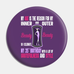 35 Year Old Women Fabulous Bday Gift 1986 - Girls 35th Birthday Pin