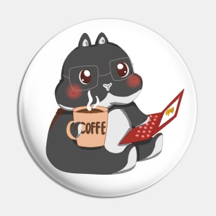 Rabbit working with coffee _ Sean Bunny Pin