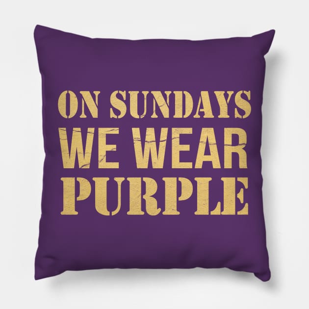 on sundays we wear purple Pillow by Junalben Mamaril