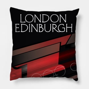 London to Edinburgh Locomotive poster Pillow