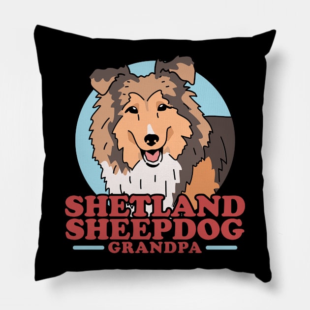 Shetland Sheepdog Grandpa | Dog Owner Sheltie Pillow by Streetwear KKS