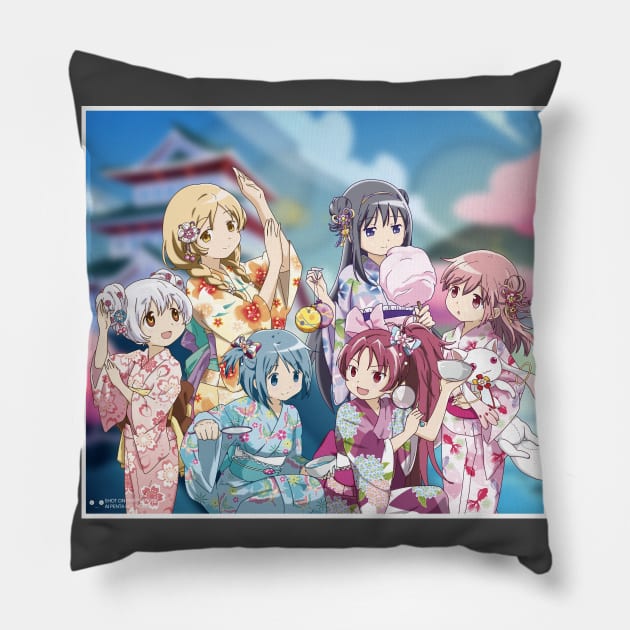 Puellae Magi - Summer Festival 2021 Pillow by YueGraphicDesign