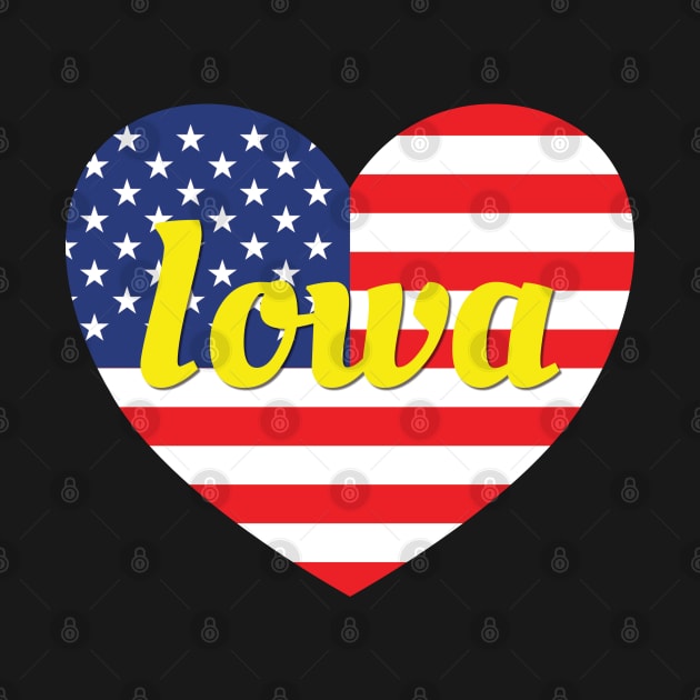 Iowa American Flag Heart by DPattonPD