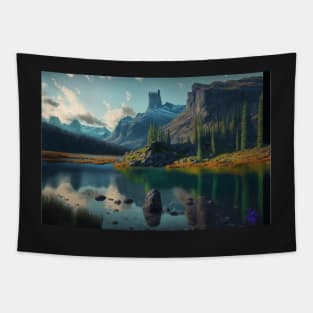 Lake In the mountains Tapestry