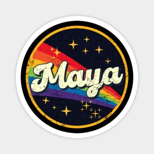 Maya // Rainbow In Space Vintage Grunge-Style Magnet