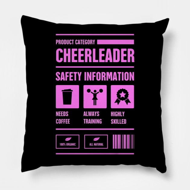 Safety Information | Funny Cheerleading Cheerleader Pillow by MeatMan