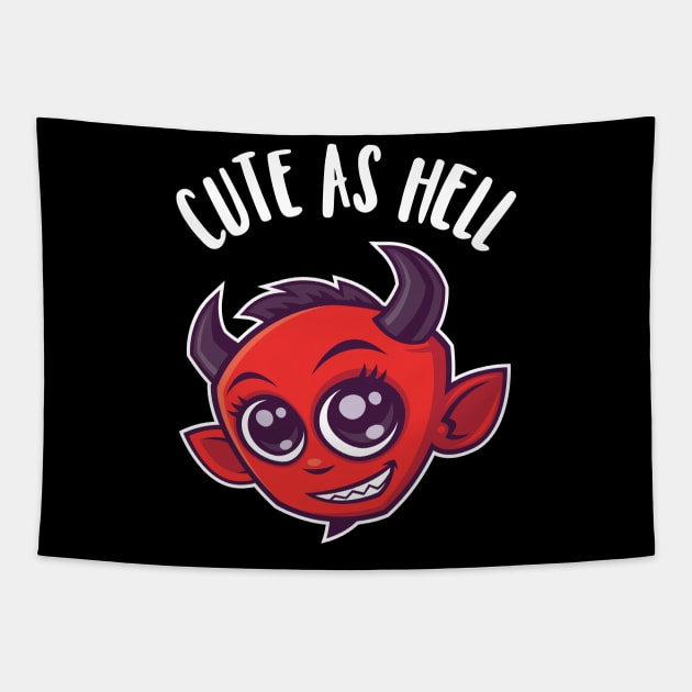 Cute as Hell Devil Tapestry by fizzgig