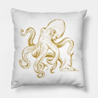 Golden Octosword Pillow