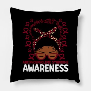 Afro Messy Bun Antiphospholipid Syndrome Awareness Pillow