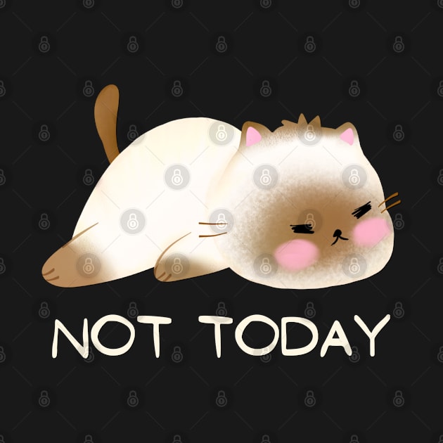 Lazy Cat Nope not Today funny sarcastic messages sayings and quotes by BoogieCreates