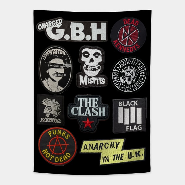 Punk Patch assembly design Tapestry by CS77