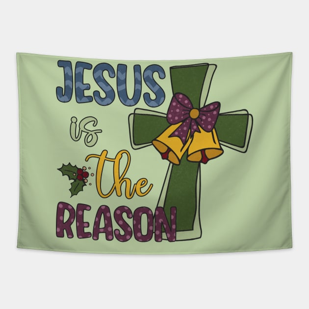 Jesus is The Reason Christmas Present Tapestry by Teewyld