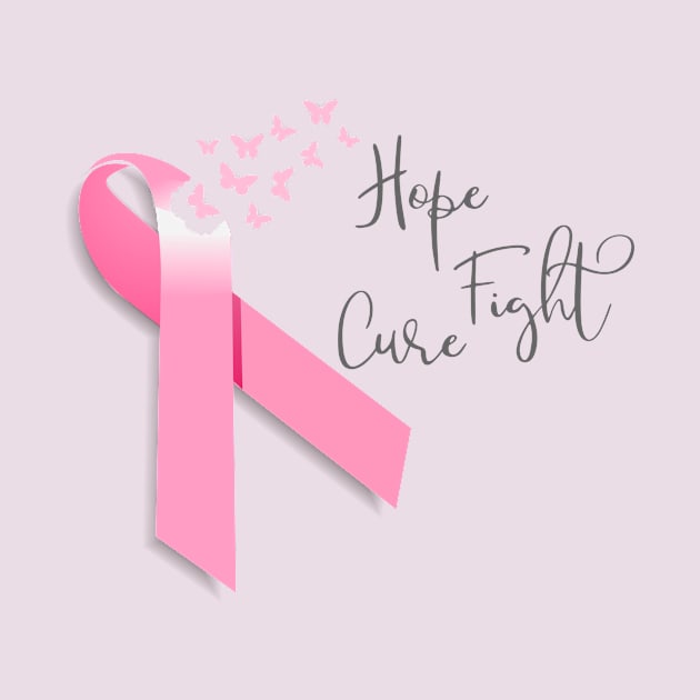 Hope Fight Cure Breast Cancer Pink Ribbon by ColorFlowCreations