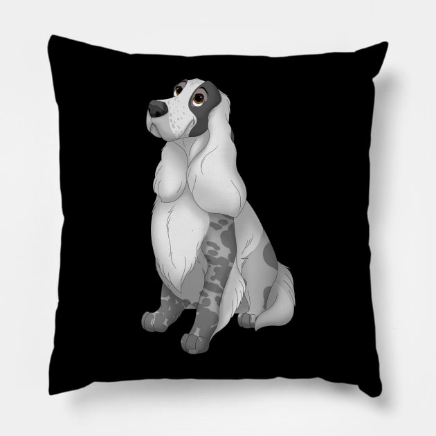 Blue Roan English Cocker Spaniel Dog Pillow by millersye