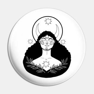 Wild Woman Moon Goddess Pin