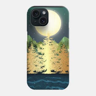 Gold Christmas tree colorful night luxury landscape Phone Case