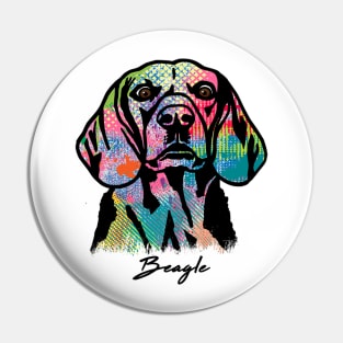 Beagle Dog - Tie Dye Color Pin