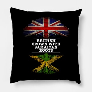 British Grown With Jamaican Roots - Gift for Jamaican With Roots From Jamaica Pillow