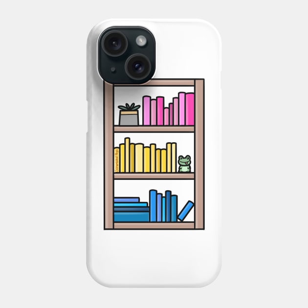 Subtle Pansexual Pride Bookcase Phone Case by scrambledpegs