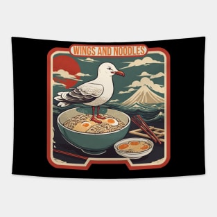 Seagull eat ramen Tapestry