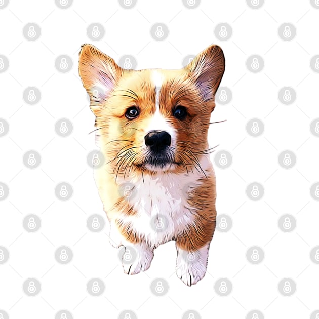 Corgi Puppy Dog Art by ElegantCat