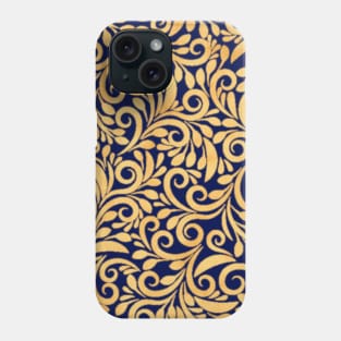 Regal gold and blue intricate pattern Phone Case