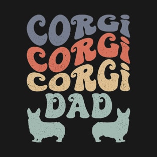 Retro Corgi Dad Welsh Corgi Dog Owner T-Shirt