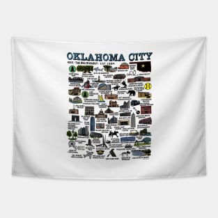 Oklahoma City Map Art Tapestry