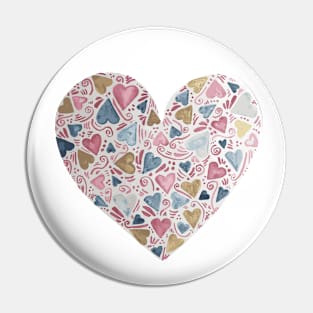 heart with hearts Pin