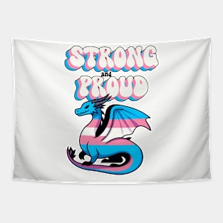 Strong And Proud - Transgender Pride Dragon Tapestry