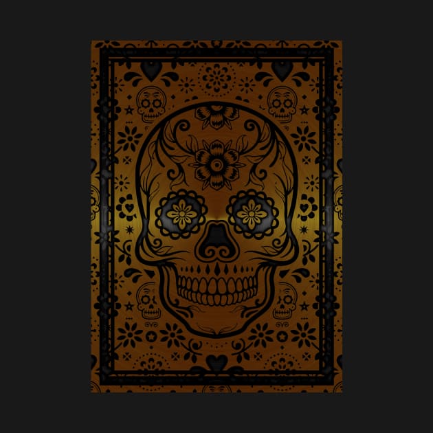 Gold sugar skull by Durro