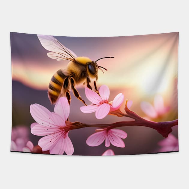 Morning Bee Tapestry by SmartPufferFish