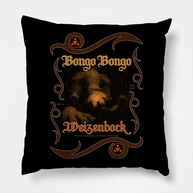 Bongo Bongo Weizenbock (Sepia) Pillow by Mashups You Never Asked For