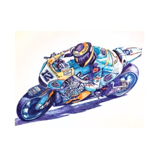 Ballpoint Sketching MotoGP Team No 12 Thomas Lüthi T-Shirt