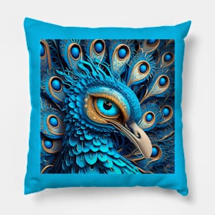 Realistic Image Peacock Bird Head Pillow