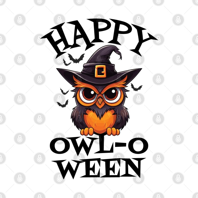 Funny Halloween Owl Design - Happy Owloween by Graphic Duster