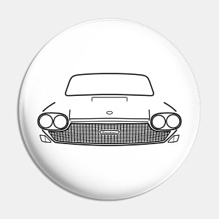 Austin 3 Litre 1960s British classic car black outline graphic Pin