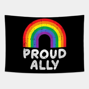 Proud Ally Gay Pride Flag LGBTQ Support Men Women Tapestry