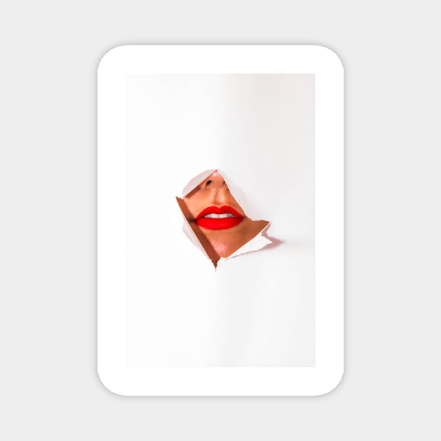 Sexy Red Lips Magnet by Golden Eagle Design Studio