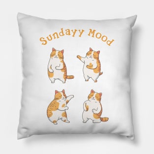 Cat on sunday mood Pillow