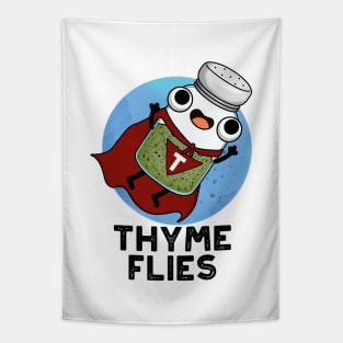 Thyme Flies Cute Herb Pun Tapestry