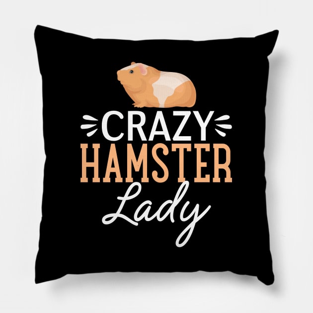 Crazy Hamster Lady Pillow by White Martian