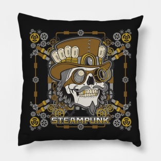 Steampunk Mechanical Skull Pillow