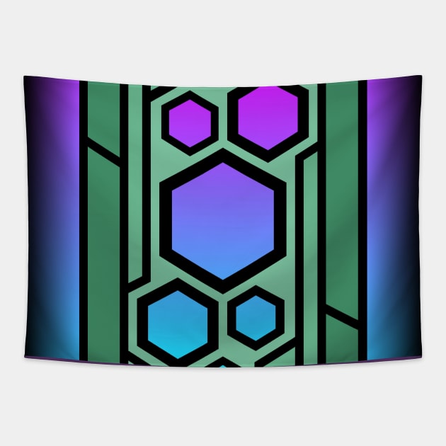 Abstract bamboo stems and hexagons Tapestry by BumbleBambooPrints