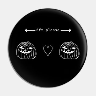 White Line Pumpkins Social Distancing a Halloween Horror Pin